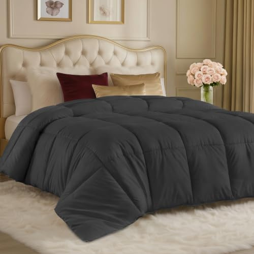 Utopia Bedding Bettdecken für Queen-Size-Betten, Ganzjahres-Bettdecke, Daunen-Alternative, Gesteppte Bettdecke mit Ecklaschen, maschinenwaschbar (grau)