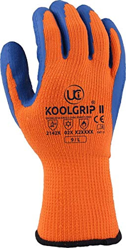 UCI Koolgrip-II - Guantes de látex con revestimiento de palma, talla XL, color naranja