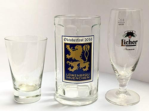 Licher Premium 0,2l Glas (x5) Schloss Quelle Wasserglas (x5) Löwenbräu Muenchen Oktoberfest 2016 Bierkrug 0,5l (x6) / Gläser/Bierglas/Wassergläser/Bierkrüge/Set/Neu