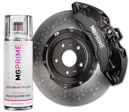 2K Bremssattellack Midnight Black Sprühdose 2 Komponenten Einschichtlack Autolack schnell trocknend (Farbe ähnlich RAL 9005 Tiefschwarz)