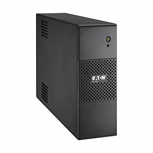 Eaton Serie 5S Line‑Interactive UPS – 5S1000iBS – 1000VA/600W Backup Power with AVR, 8× IEC‑C13 Outlets, RJ45 Surge Protection, USB Monitoring & Shutdown Software, Black (B09KNLYB3P)