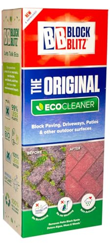 Block Blitz Block Paving Cleaner. 2x 390g Pouches | Remove and Prevent Algae, Moss & Black Spot, Deters Weed Growth for up to 6 Months, Pet Friendly Eco Formula, Treats 30 sq/m