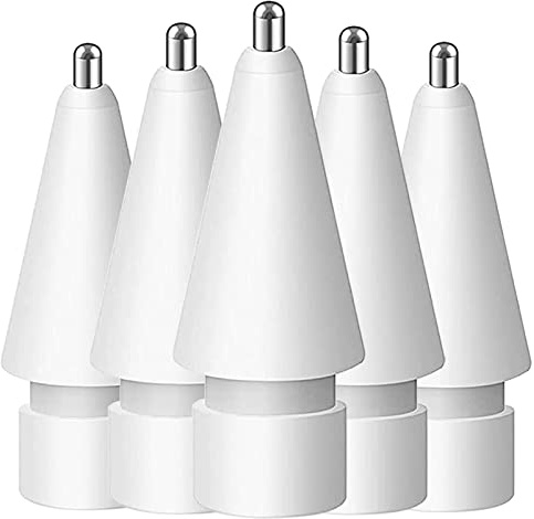 5 Stück Spitzen Ersatz für Apple Pencil 1/2/Pro Generation, Hochempfindliche Ersatzspitzen und Präziser Steuer Stift/Eingabestift Nib für iPad Pencil