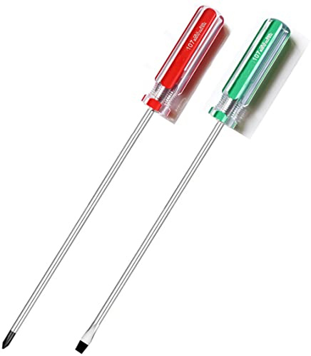 SKZIRI Cross Head Flat Head Long Screwdriver, 6 Inch, Magnetic Tip, No. 2