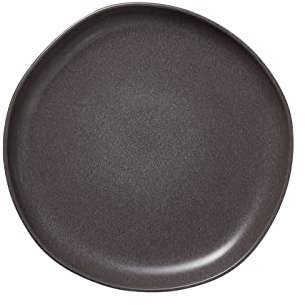 ROCKZZERO 6 Frühstücksteller im Set - Steingut, spülmaschinenfest und temperaturbeständig - Tellerset aus umweltfreundlichen Rohstoffen - Dunkelgrau - 22 cm Durchmesser