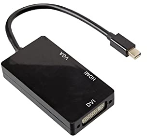ekon Adaptador HUB multipuerto, Puertos DVI - VGA - HDMI, Cable DisplayPort, para PC, portátiles, proyectores, televisores, resolución 4K