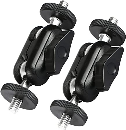 HSU Magic Arm with Dual Ball Head (1/4-20 Screw) Adjustable Universal Extension Magic Arm for Monitor, Microphone, GoPro (2 Pack)