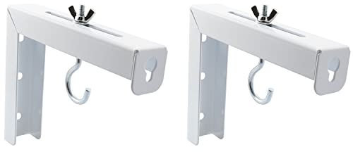 TAODAN 1Set Projector Screen Wall Mount L-Shaped Brackets, Wall Hanging Brackets for Home Projector and Movie Screens, Adjustable Mounting Hooks, Steel Frame, White, Wall Mount