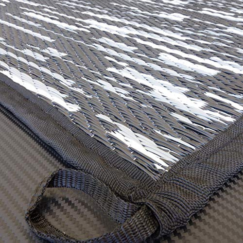 odooro Outdoor Teppich WAVETEX Platin 2,7m x 5m schwarz-grau *** VIELE GRÖSSEN + Farben * 450 g/m² Camping Zeltteppich Vorzelt Garten Spieldecke Wohnwagen Camper