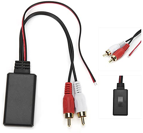 Adaptateur Bluetooth de Voiture, Bluetooth 5.0 Radio RCA Adaptateur Portable Auto Car Wireless Audio Music Cable Compatible pour Kenwood