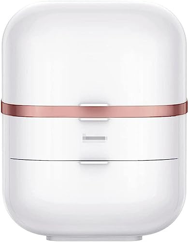 CHONGHAN Mini Fridge 22 Liter Beauty Fridge with 2 Drawer Cooler and Warmer Skincare Fridge for Skincare Bedroom and Travel Mini Fridge for Room with Glass Door