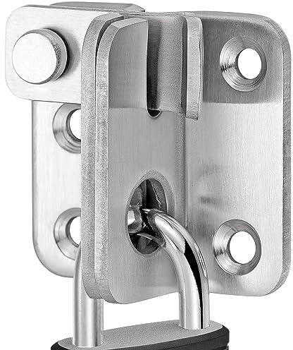 Litensh Türriegel Edelstahl Bolzenriegel Schieberiegel Schlossriegel mit Schrauben Sicherheitsschloss Riegelschloss Links offen (Silber, L: 52 x 62)
