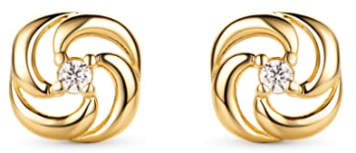 Kleine Ohrstecker Liebe Blumen Damen Ohrschmuck 14 Karat 585 Gelbgold Mit Zirkonia