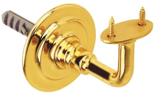 MS Beschläge Soporte para pasamanos de latón macizo, soporte para pasamanos, sillín recto plano, soporte para pasamanos, diámetro de 70 mm, placa base (latón pulido)