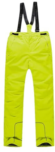 Suwequest Damenhose mit elastischer Taille, Winter-Skating-Hose, Outdoor-Skihose für Damen, gelb, 42