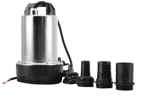 SUDEG Pompe Submersible,DC 12V Pompe à Eau Submersibles 6000L/H Pompe à Eau | Pompe Submersible pour Eaux Sales,160W Pompes à énergie Solaire pour Ferme Pâturage