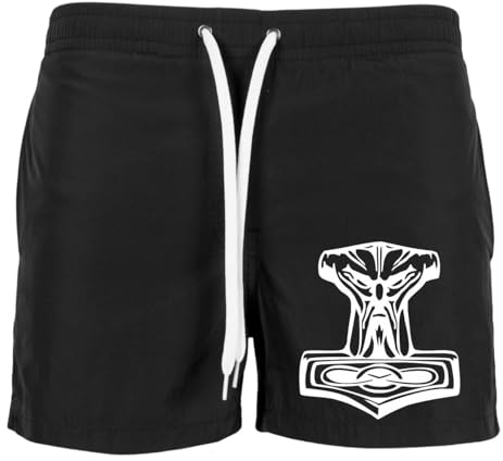 SONS OF ODIN Herren Badehose Badeshorts Thors Hammer Wikinger Motive Men Swim Shorts