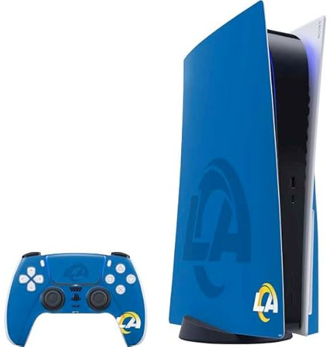 Skinit Decal Gaming Skin Compatible with PS5 Bundle - Officially Licensed NFL Los Angeles Rams Double Vision Design
