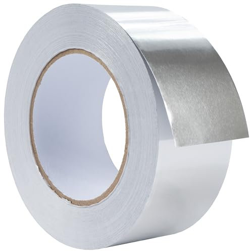 Repa Market 50 mm x 50 m Aluminiumfolienband – Starkes, selbstklebendes Isolationsband, robust, wasserdicht, temperaturbeständig, ideal für HVAC, Entlüftungen, Rohre, Trocknerlecks, vielseitig nutzbar