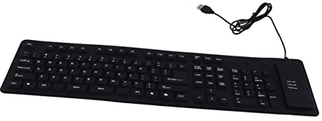 DOITOOL Clavier Fin USB Pliable en Silicone 109 Touches Silencieuses, Ultra Léger et Facile à Transporter, pour Tablette et Ordinateur Portable