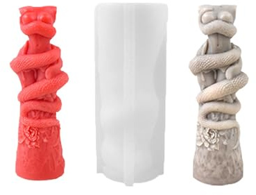 Xidmold Schlange Weibliche Körper Säule Kerzenform Silikon, Kerzenformen zum Gießen Silikon, Säule Kerzengießform, Silikonform für Sojawachs Kerzen, DIY Handwerk