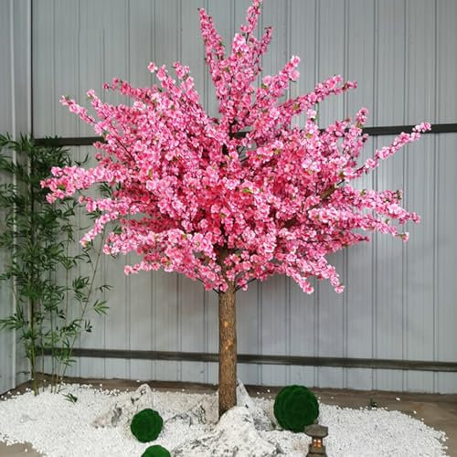 BEDOIN Plantas de simulación de Color Rosa Japón de simulación de árboles de Cerezo a Mano Falso Flor de Cerezo Estilo Interior al Aire Libre decoración del Paisaje(1x0.6m/3.2x1.9ft)