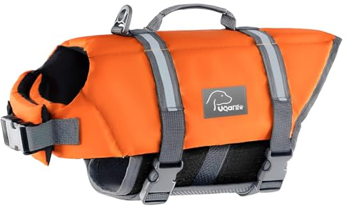 Voarge Giubbotto di salvataggio per cani, gilet di sicurezza per animali domestici, regolabile per la taglia del cane con forte maniglia per il nuoto e il salvataggio M XXL (L)