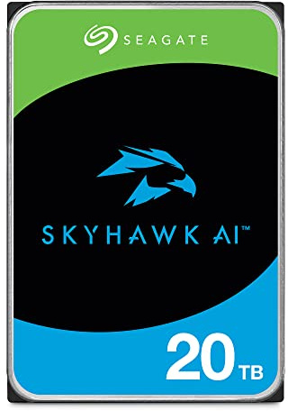 Seagate Skyhawk AI 20TB Video Internal Hard Drive HDD – 3.5 Inch SATA 6Gb/s 512MB Cache for DVR NVR Security Camera System with In-House Rescue Services (ST20000VE003)