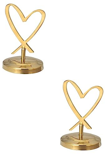 FUNOMOCYA 2 Pcs Herz-förmigen Menü Clip Stehen Metall Karten Klemme Für Decor Home Office Decor