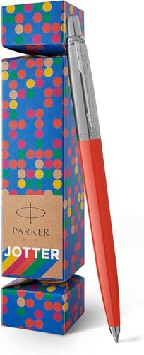 Parker Jotter Kugelschreiber, Zinnoberrot, in Weihnachtsknacker, Geschenkpackung, blaue Tinte