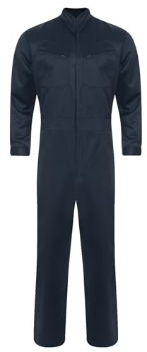 Aislor Herren Overall Baumwolle Arbeitsoverall Arbeitskleidung Ganzkörper Bodysuit Jumpsuit Arbeitsanzug Ganzkörperanzug Schutzoverall Schutzkleidung Navyblau XL