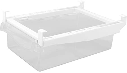 Ghzste Organizador ajustable para estante de refrigerador con asa extendida para almacenamiento de alimentos, organizador de cajones de nevera colgante para verduras, carne, huevos, frutas (caja de