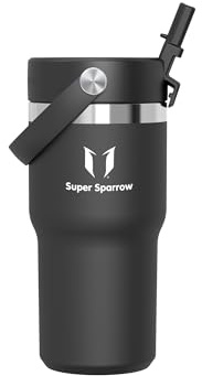 Sparrow Twistpath Vattenflaska Isolerad 620ml - Flaska med Böjligt Sugrörslock - BPA-fri och Läckagesäker Termos - Resemugg som Passar Mugghållare - För Hem, Kontor eller Bil