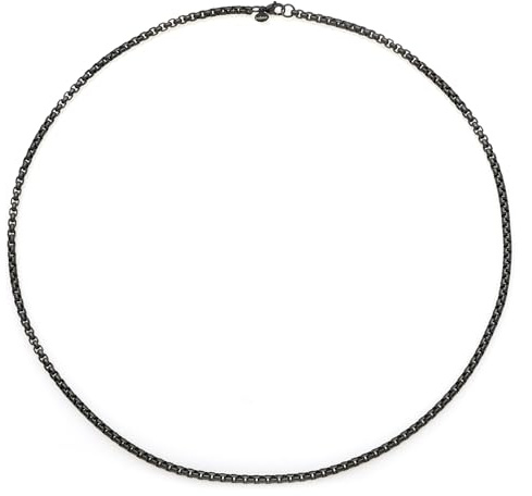 Louis Ciocchetti dal 1887 Catenina Uomo Acciaio Inox Streetwear, Collana Maschile 2mm, Colore nero, 45cm, Catena Resistente, Antiallergica, Non Scolorisce