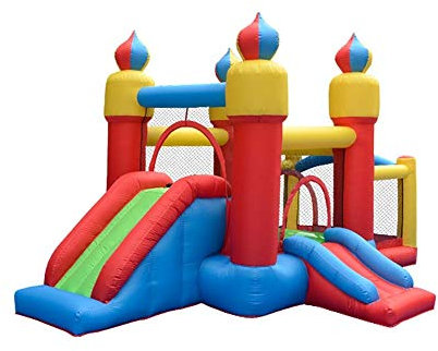 ZBORAVPIX Castillo Hinchable, Parque acuático Inflable con Castillo Hinchable, trampolín y tobogán de PVC de 435 x 270 x 225 cm