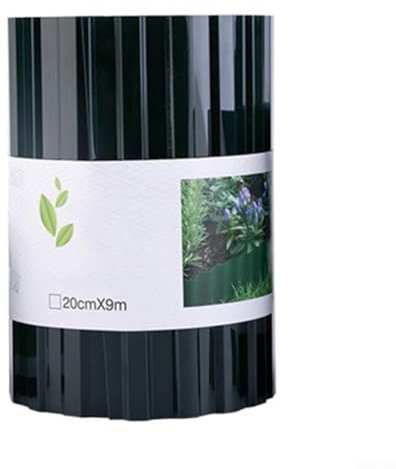 Valla de jardín de 9 m con fácil inserción en el suelo para césped y parterres (20 cm x 9 m)