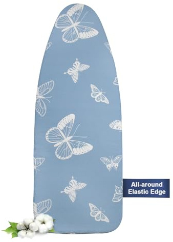 Frilodge Bügeltischbezug mit Dicker Polsterung 110x30,115x35, Rundum-Elastikband, Klettverschlüsse, passend für Bügeltische 110x35, ideal für Dampfbügelstationen Ironing Board Cover (Butterfly)
