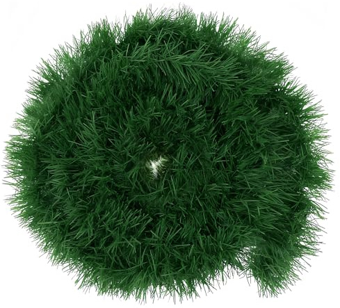 Green Tinsel Garland 49ft, Realistic Flexible Durable Artificial Green Garland Christmas for Trees, Mantlepiece, Stair, Fireplace Christmas Decorations Indoor Outdoor (49ft)