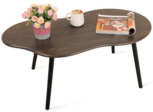 Soffbord i molnform, modern industriell stil, soffbord av trä, oregelbundet lågt bord, från mitten av århundradet, dekorativa möbler för vardagsrum, rustikt brunt
