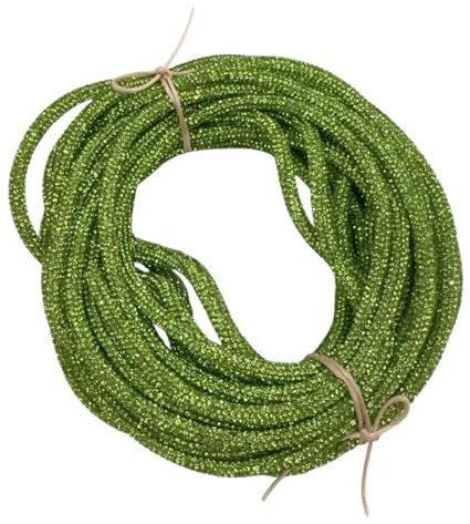 GDO Gioie d’Oriente Cordone Strass 6 mm × 10 m – Tubo in Silicone Flessibile con Strass Incastonati – Per Manici Borse, Bordature, Bijoux e Accessori Moda Fai da Te (Verde)