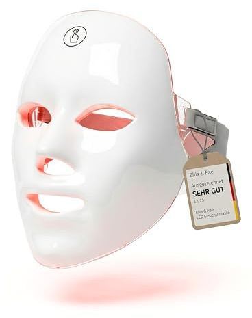 Ellis & Rae LED Gesichtsmaske - Lichttherapie Maske für Gesicht mit 7 Farben für Anti Aging und gegen Falten, Rötungen & Akne - kabellose Beauty LED Maske mit gleichmäßiger Lichtverteilung für Frauen
