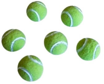 6 Edible Sugar Fondant England Rugby, Soccer, American Footballs, Basketballs, Tennisballs, golfballs, Baseballs; Select balls; 2.8cm Each Cake/Cupcake Toppers/Decoration (x6 Tennis Balls)