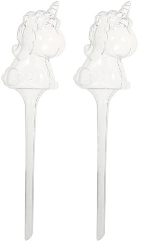 YOSADIER Automatische Bewässerungsanlage aus PVC 2 Stück mit Einhorn Design für Zimmer und Hängepflanzen Transparenter Pflanzenspender für Innen und Außen