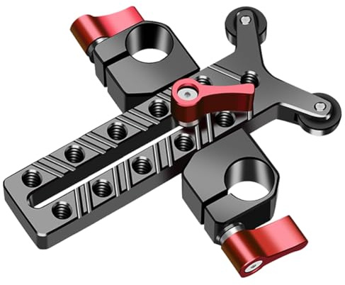 UieoKakeh 15mm Rod Tube Clamp Camera Lens Adapter Telephoto Lens 1/4 Holes Lens Holder Camera Cage Rig Rod Extension Rail System