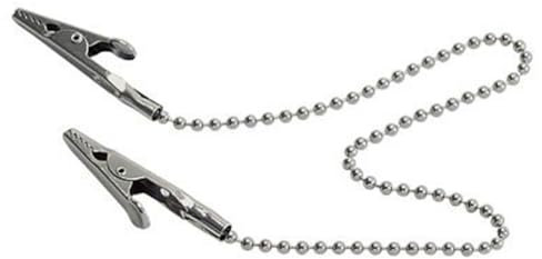 Elandy 3 STÜCKE Silber 12 Metall Serviette Fixierung Clip Kette Bib Halter Dental Bib Clips Flexible Ball Handtuchhalter für Ältere/Erwachsene/Baby