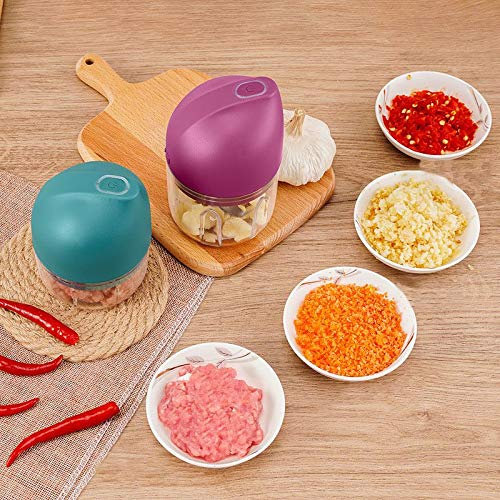 100ML Mini Rechargeable Mixer Food Chopper, powerful ninja blender Chopper For Baby Food, Portable cordless Food Processor blenders for Vegetable Fruit Meat Garlic Onion Ginger Crusher (Green)