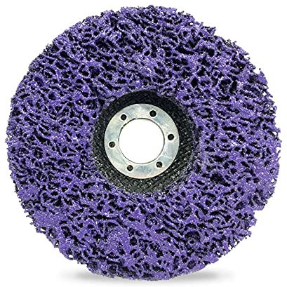 5 Pcs 4 x 5/8Poly Strip Disc Abrasive Wheel Paint Rust Remover Clean Grinding Wheels-Discs Fit Grinders Removes Strips Cleans Weldsfor Angle Grinder,Purple