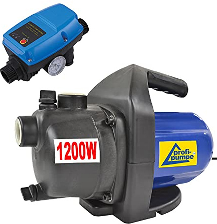 1200W Jetpumpe 3500l/h 230V Gartenpumpe Hauswasserwerk + Durchflusswächter