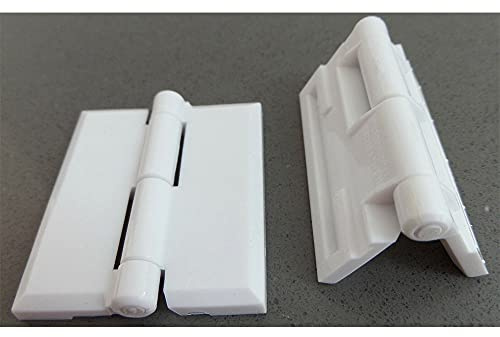 Lot de 10 charnières de porte pliables en plastique acrylique blanc 45 mm x 35 mm