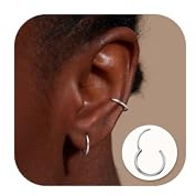 MILACOLATO G23 Titan Creolen für Damen Herren Hypoallergenes Kleine Creolen Silber Piercing Ohr Helix Piercings Knorpel Daith Tragus Septum Piercing Ring 10mm
